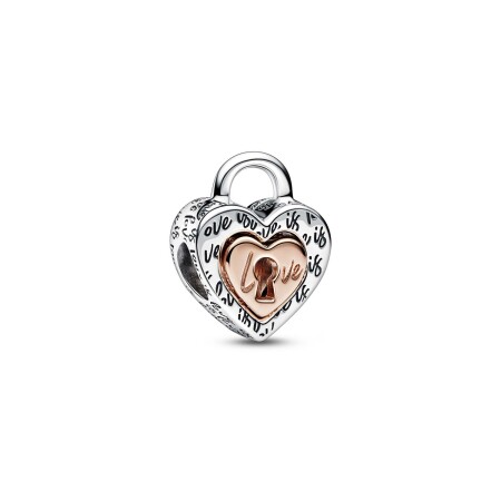 Charm Pandora en argent et métal doré rose