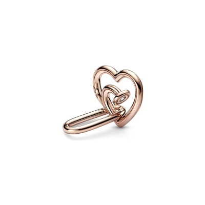 Charm Pandora Link Cœur Clouté Pandora Me en métal doré rose
