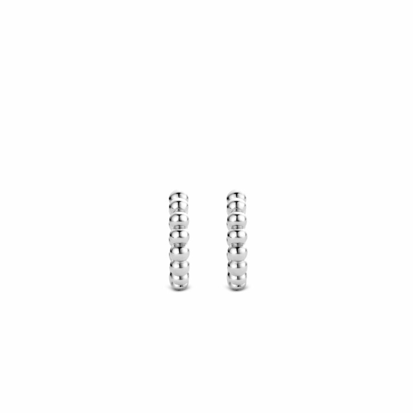 Boucles d'oreilles Ti Sento en argent rhodié, boules