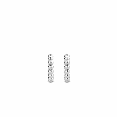 Boucles d'oreilles Ti Sento en argent rhodié, boules