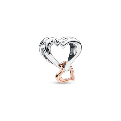 Charm Pandora cœur infini ajouré en argent et métal doré rose 