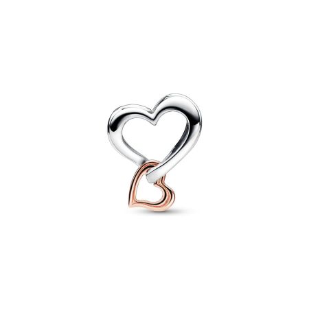 Charm Pandora cœur infini ajouré en argent et métal doré rose 