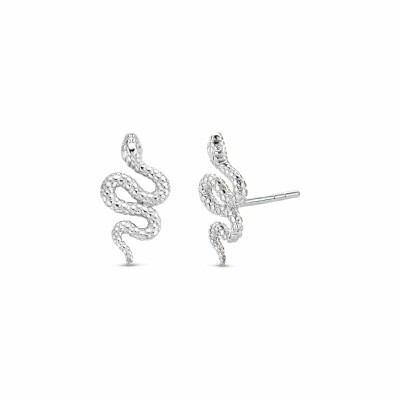Boucles d'oreilles Ti Sento en argent rhodié, motif animal 