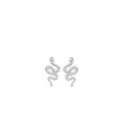 Boucles d'oreilles Ti Sento en argent rhodié, motif animal 