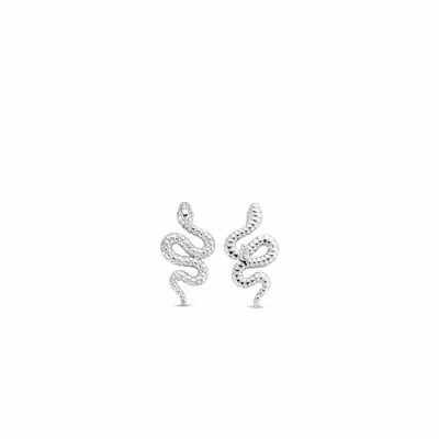 Boucles d'oreilles Ti Sento en argent rhodié, motif animal 
