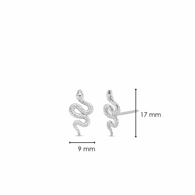 Boucles d'oreilles Ti Sento en argent rhodié, motif animal 