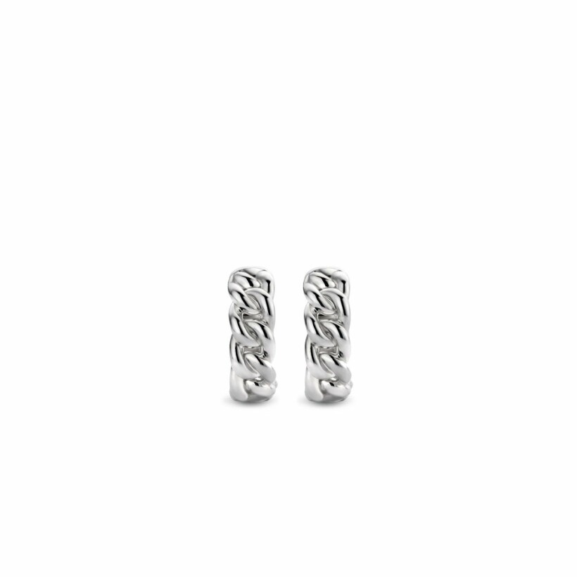 Boucles d'oreilles Ti Sento en argent rhodié, maillons