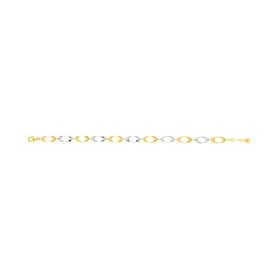 Bracelet en or jaune et or blanc