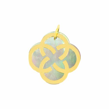 Pendentif en or jaune et nacre grise