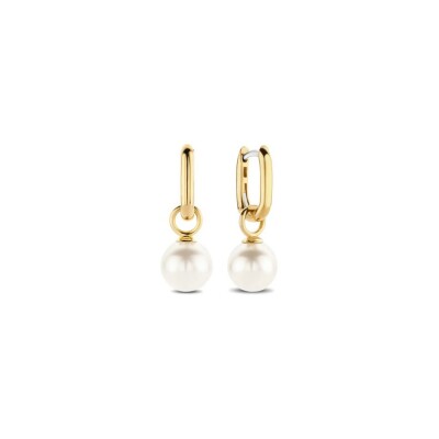 Boucles d'oreilles Ti Sento en argent plaqué or jaune et nacre