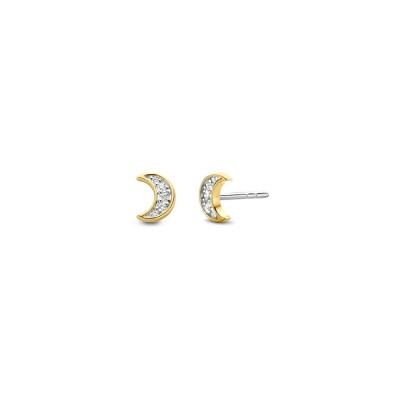 Boucles d'oreilles Ti Sento en argent doré et oxydes de zirconium