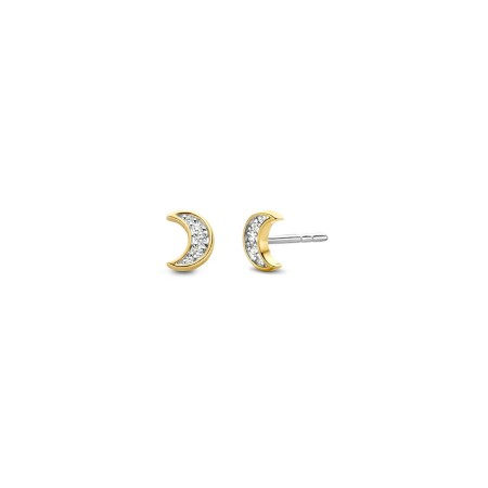 Boucles d'oreilles Ti Sento en argent doré et oxydes de zirconium