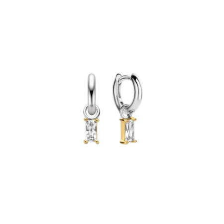 Boucles d'oreilles Ti Sento argent, en argent doré et oxydes de zirconium