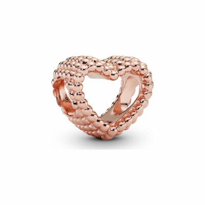 Charm Purely Pandora cœur ouvert perlé en métal doré rose