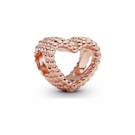 Charm Purely Pandora cœur ouvert perlé en métal doré rose