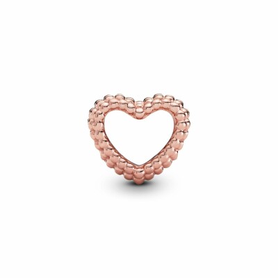 Charm Purely Pandora cœur ouvert perlé en métal doré rose