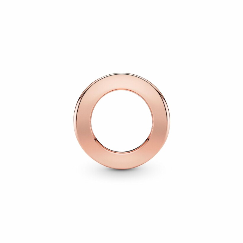Charm clip Pandora Reflexions cercle signature en métal doré rose et silicone