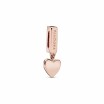 Charm clip Pandora Reflexions pendant cœur en métal doré rose et silicone