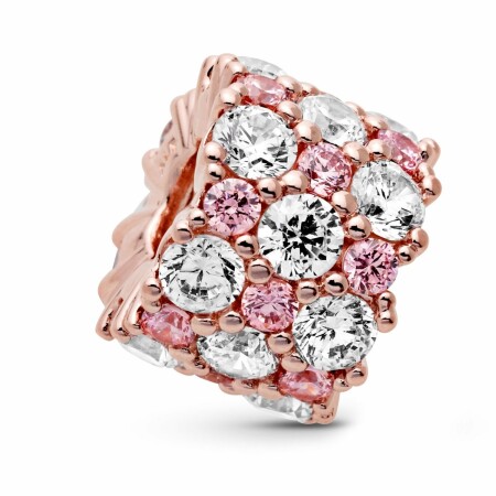 Charm Pandora Timeless éclat rose & incolore en métal doré rose et oxyde de zirconium