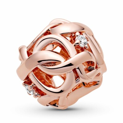 Charm Pandora Passions infini tissé ajouré en métal doré rose et oxyde de zirconium