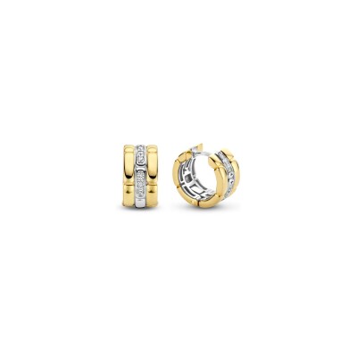 Boucles d'oreilles Ti Sento en argent, argent plaqué or jaune et oxyde de zirconium