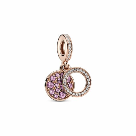 Charm Pandora Colours Pendant Double Disque Rose Scintillant