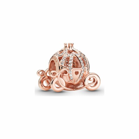 Charm Disney x Pandora Disney Cendrillon Carrosse Scintillant en métal doré rose et oxyde de zirconium