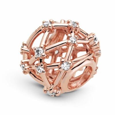 Charm Pandora Timeless constellations d'étoiles ajouré en métal doré rose et oxyde de zirconium