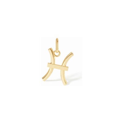 Pendentif dinh van Les Signes Poisson en or jaune, grand modèle