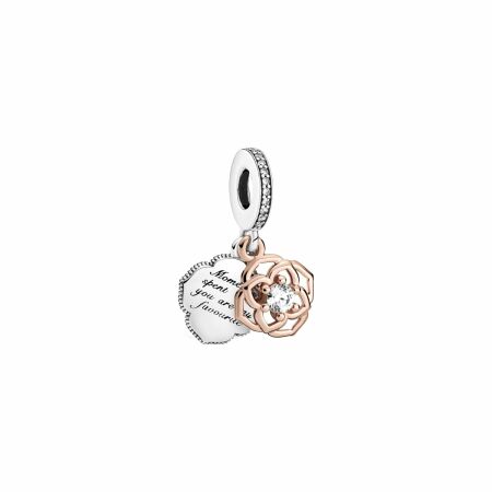 Charm Pandora Timeless en argent, métal doré rose et oxydes de zirconium