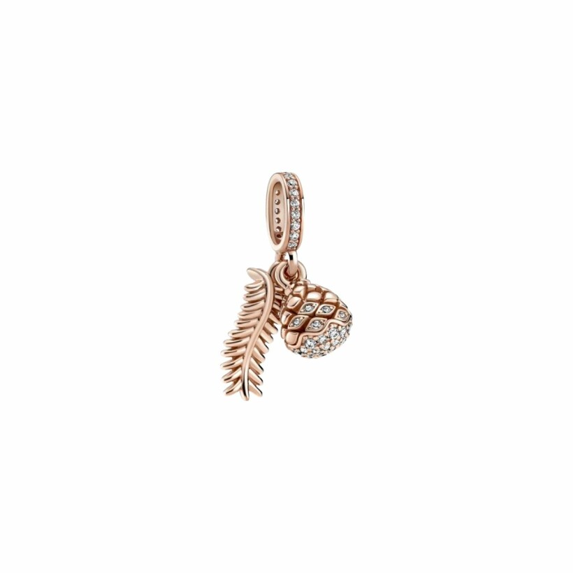 Charm pendentifs Pandora Pomme de Pin Scintillant en métal doré rose et oxyde de zirconium