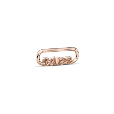 Charm Pandora Link Believe Pandora Me en métal doré rose