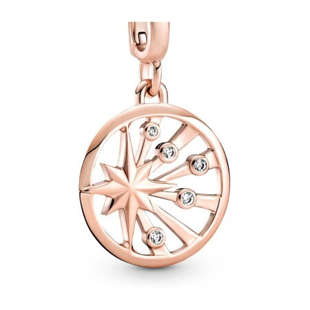 Pendentif Pandora rayons de vie en métal doré rose