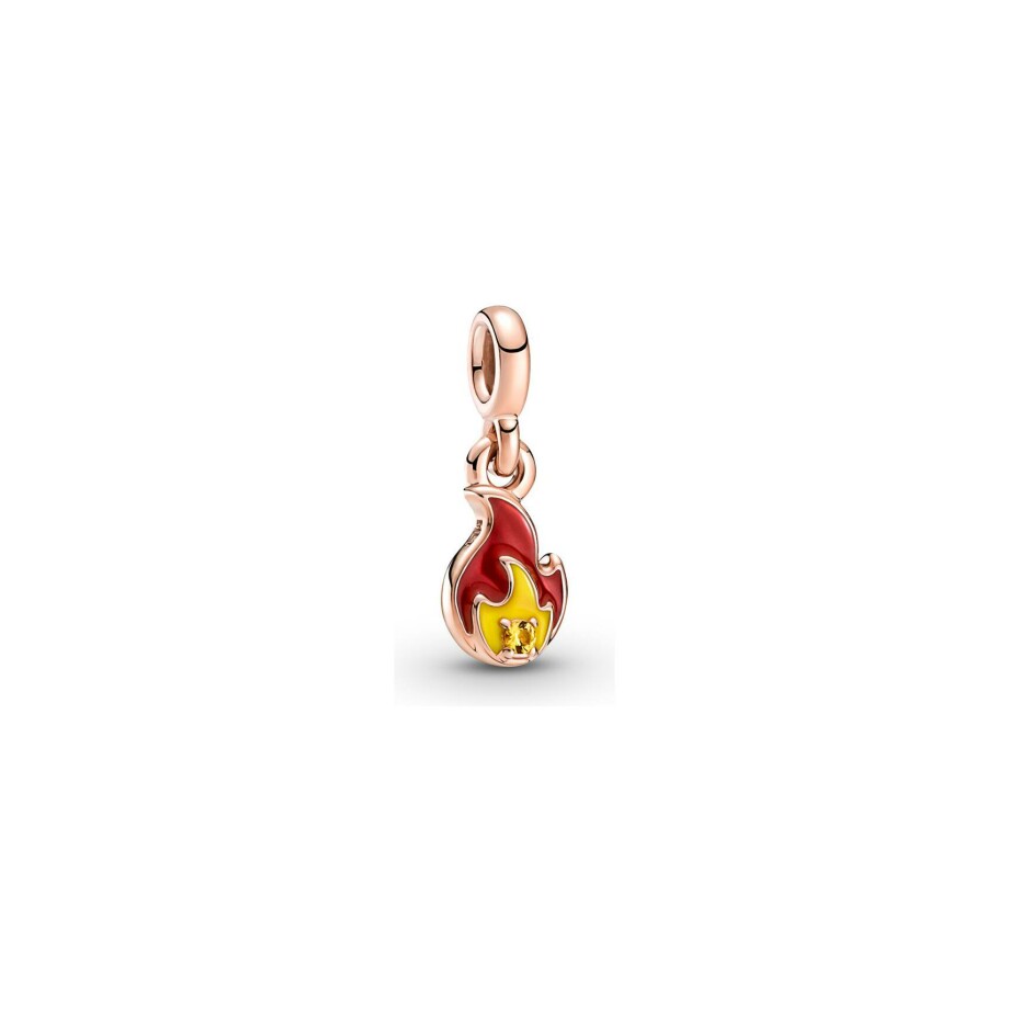 Pendentif Pandora Me flamme en métal doré rose