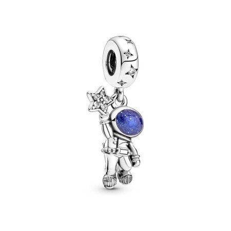 Charm pendant Pandora Moments Astronaute Dans La Galaxie en argent 