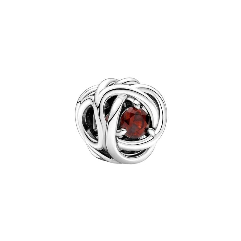 Charm Pandora Cercle Éternité Rouge en argent et cristal de synthèse