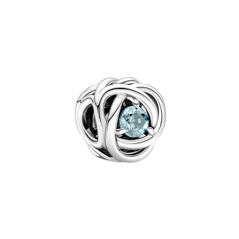 Charm Pandora Cercle Éternité Bleu Azur en argent et cristal de synthèse