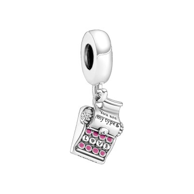 Charm Pandora Moments pendant machine à écrire en argent