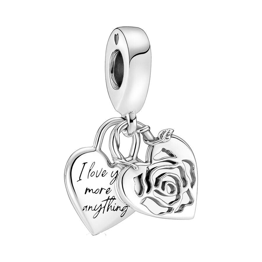 Charm Pandora Moments pendant cadenas cœur rose en argent