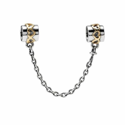Charm Chaine Pandora Farandole de Coeur en argent et or