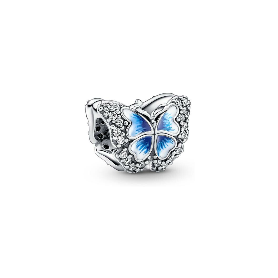 Charm Pandora papillon bleu en argent