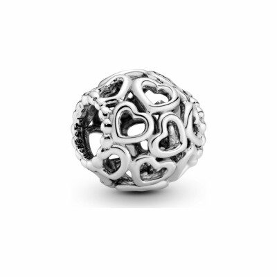 Charm Pandora People parsemé de coeurs en argent