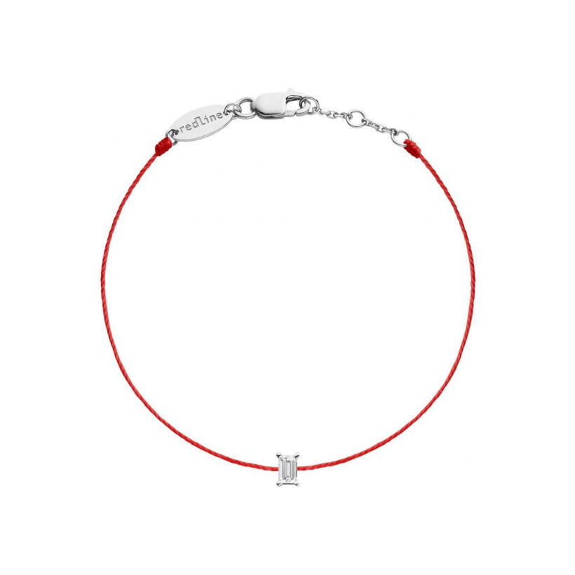 Bracelet Redline Comtesse fil rouge avec diamant 0.10 ct en serti griffe or blanc