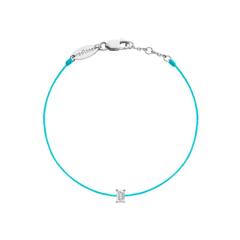 Bracelet RedLine Comtesse fil turquoise avec diamant 0.10ct, or blanc
