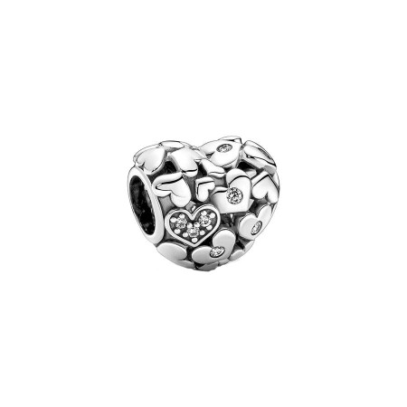 Charm Pandora Moments cœur ajouré scintillant en argent