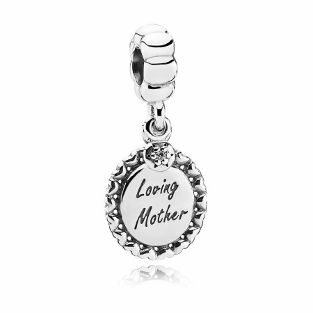 Charm pendentifs Pandora Loving Mother en argent et oxyde de zirconium