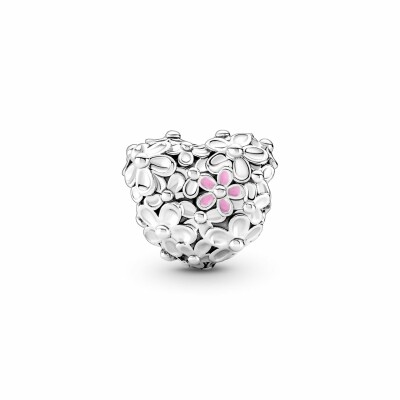 Charm Pandora Cœur Mum Marguerite en argent