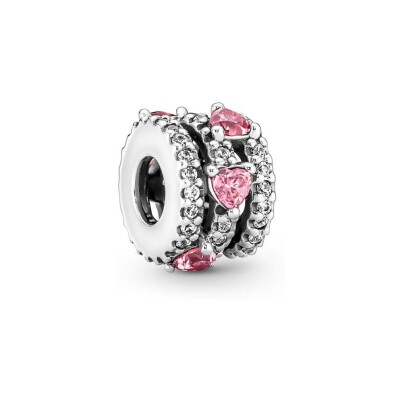 Charm Pandora Cœurs Triple Halo Scintillant en argent 