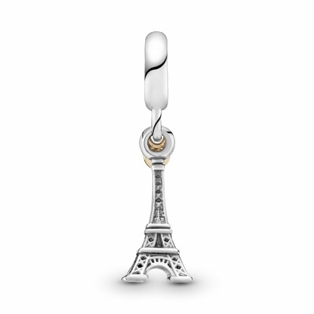 Charm Pandora Places pendant tour eiffel paris et cœur en argent et or jaune