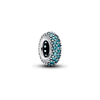 Charm Pandora Moments Espaceur Pierres Bleu Glacier en argent et cristaux de synthèse